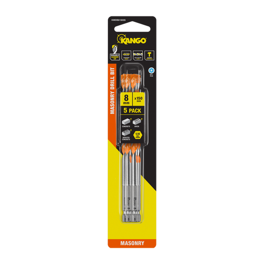 Kango Masonry Drill Bit - 8 x 150mm - 5 Pack