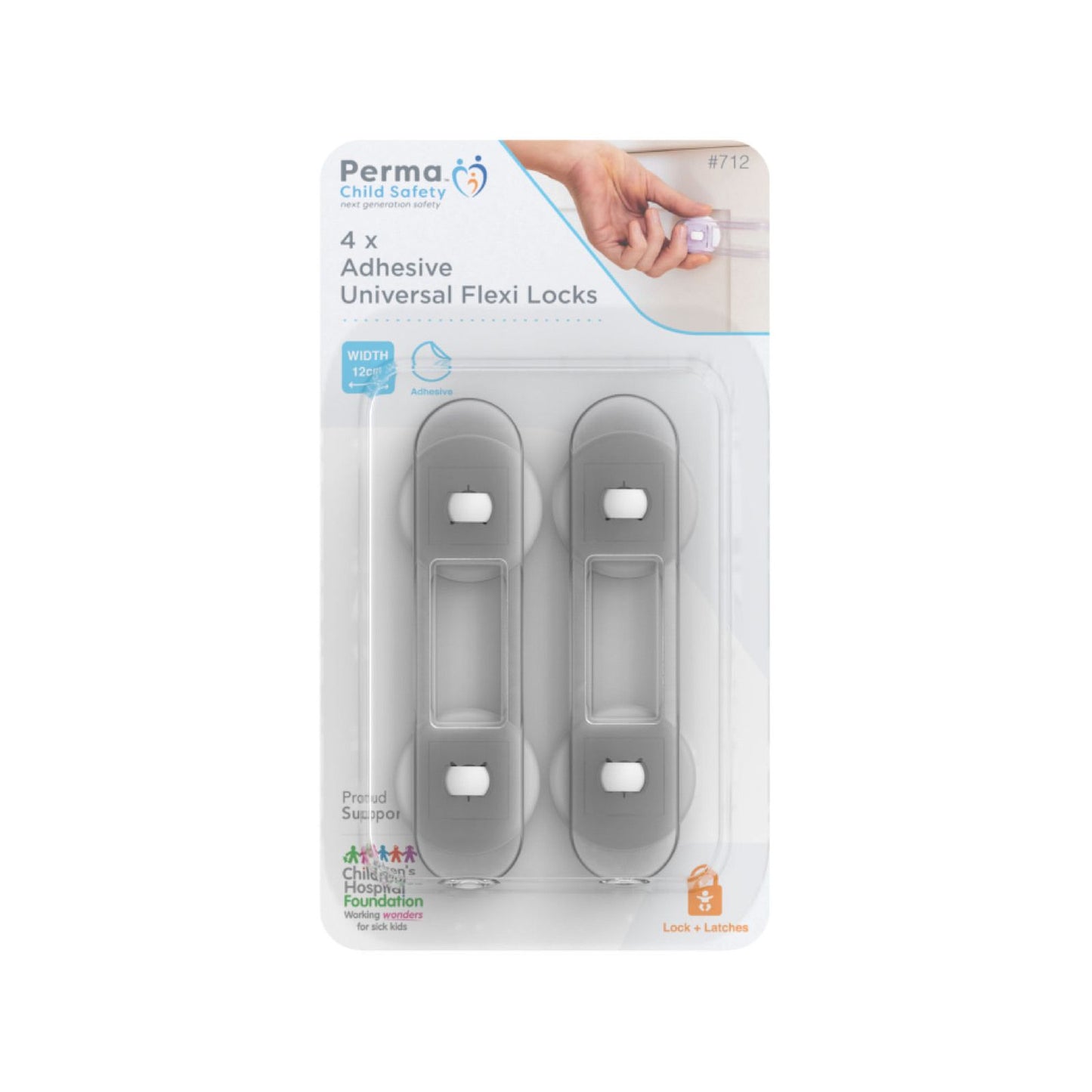 Perma Child Safety Adhesive Flexi Locks - 4 Pack
