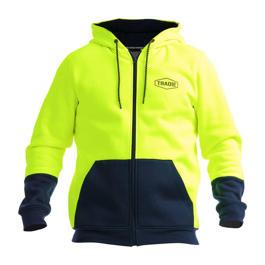 Tradie Hi Vis Yellow Hoodie - Small