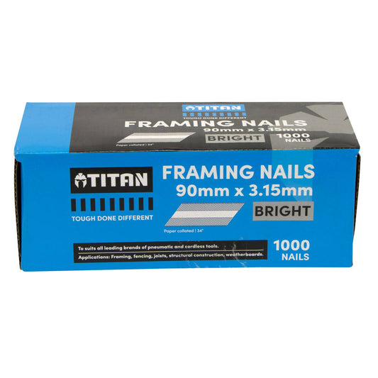 Titan Collated Framing Nails - 90mm - 1000 Pack