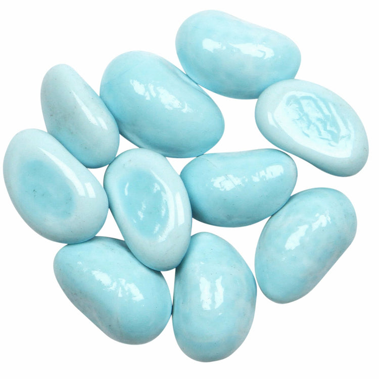 Tuscan Path 30-35mm Moroccan Turquoise Glass Pebbles - 1kg