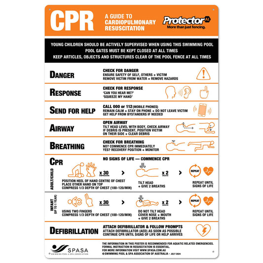 Protectoral CPR Pool Safety Sign - 350 x 520mm