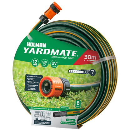 Holman Garden Hose - 12mm x 30m - PVC - UV Stabilised