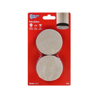 Surface Gard Heavy Duty Felt Sliders - 64mm - 4 Pack