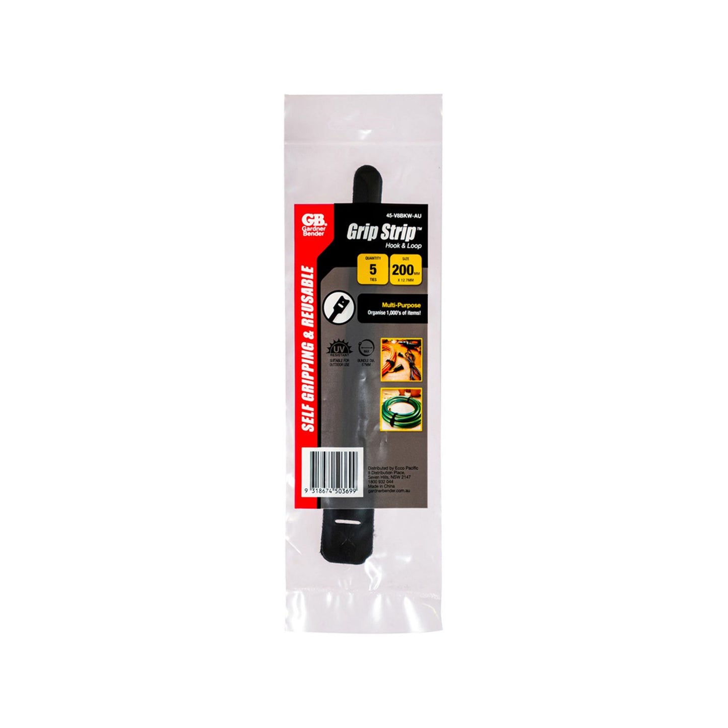 Gardner Bender Hook and Loop Cable Ties - 203mm - 5 Pack