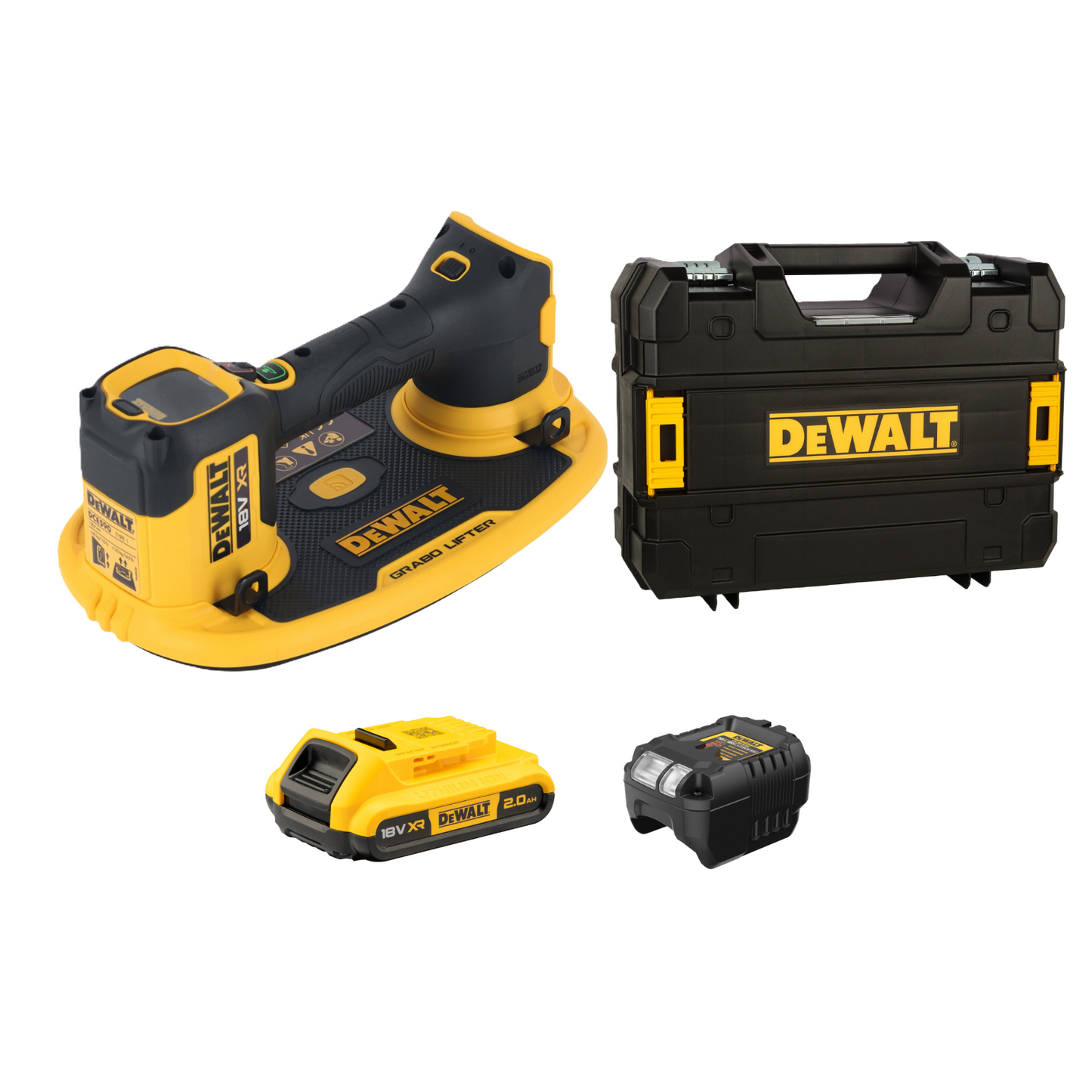 DEWALT GRABO Suction Lifter Kit - 18V - 2.0Ah - 120kg - DCE590D1T-XE
