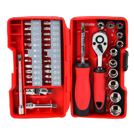 Trojan Socket and Driver Set - 1/4" Drive - 40 Piece