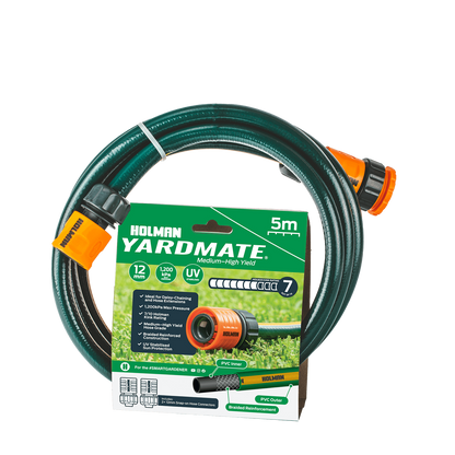 Holman Garden Hose - 12mm x 5m - PVC - Kink Resistant