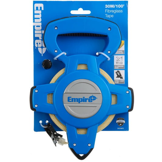 Empire 30m Fibreglass Long Tape - Durable - Accurate - Easy Use