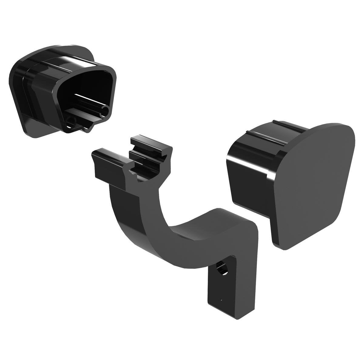 Peak Black Aluminium Deck Balustrade Brackets And End Caps 3 Pack