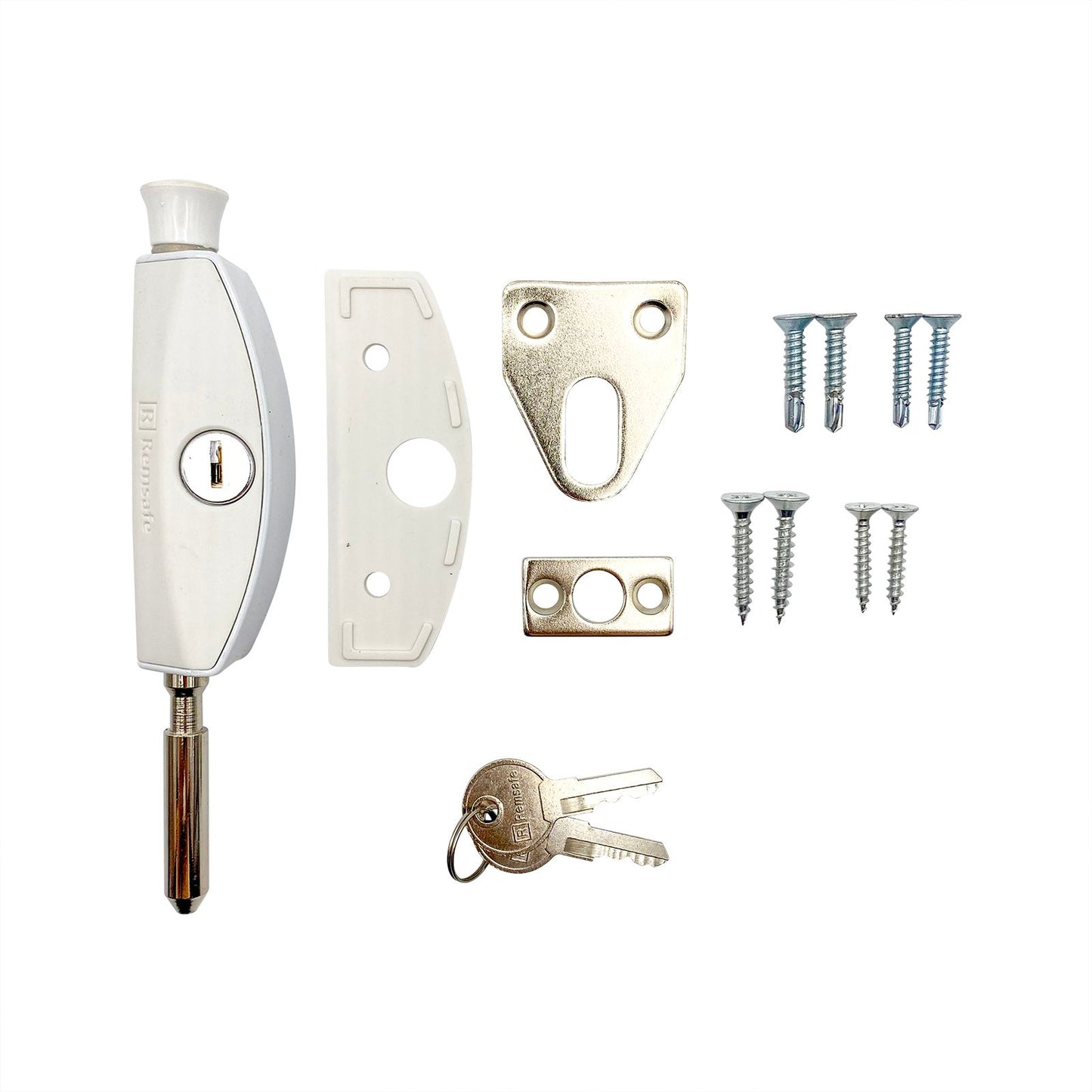 Remsafe White Window Door Patio Bolt - 53mm