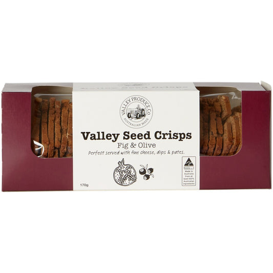 Valley Produce Company Seed Crisps Fig & Olive 170G