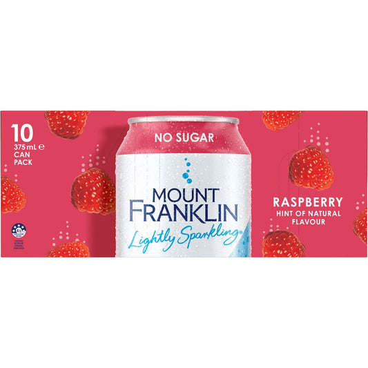 Mount Franklin Lightly Sparkling Raspberry 375ml x10 Pack