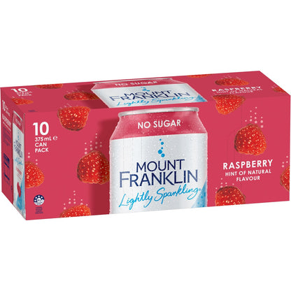Mount Franklin Lightly Sparkling Raspberry 375ml x10 Pack