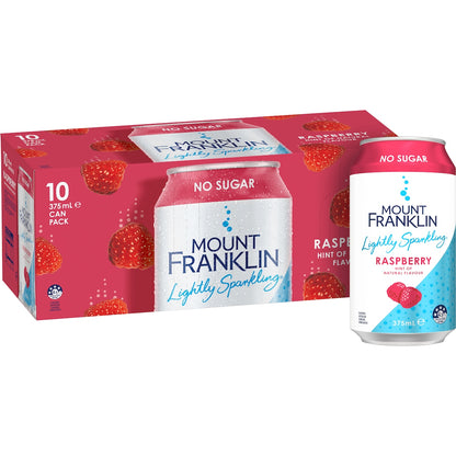 Mount Franklin Lightly Sparkling Raspberry 375ml x10 Pack