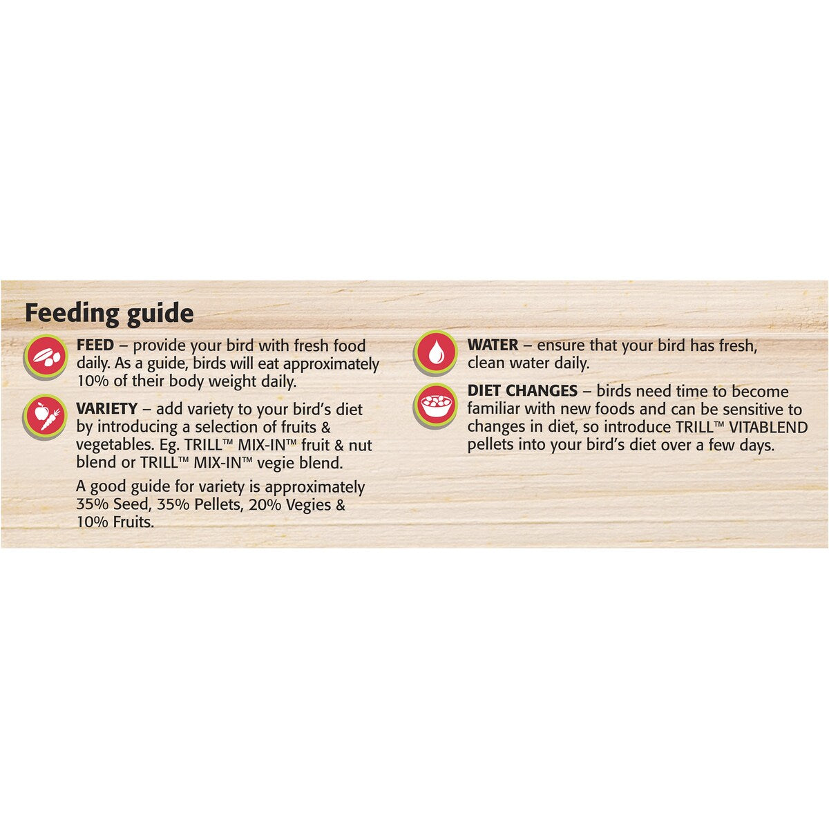 Trill Food Pellets Large Birds 600g