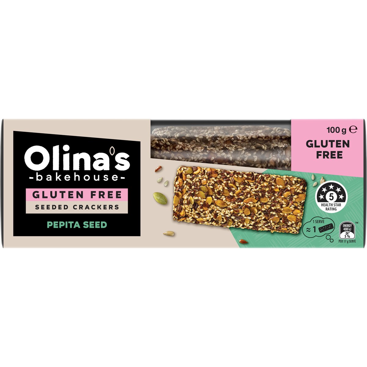 Olinas Bakehouse Gluten Free Crackers Pepita Seed 100g