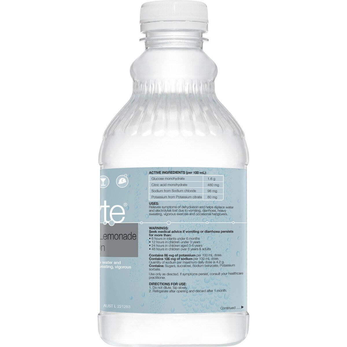Hydralyte Colour Free Lemonade 1l