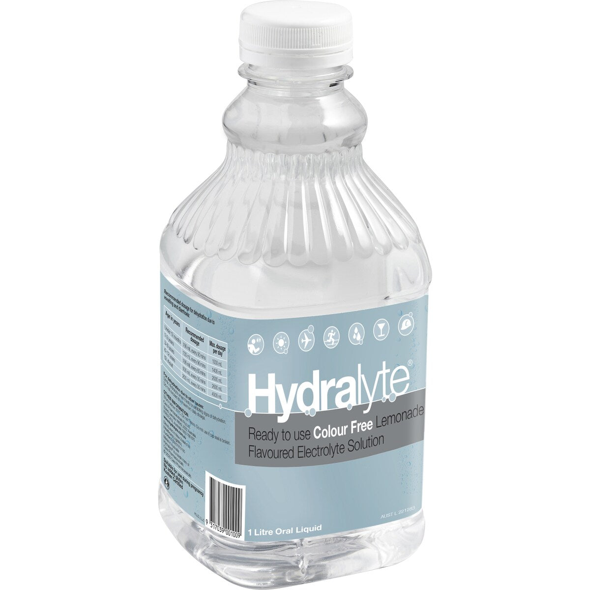 Hydralyte Colour Free Lemonade 1l