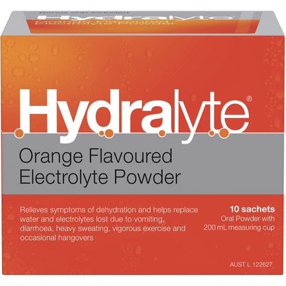 Hydralyte Powder Sachets Orange 10 Sachets