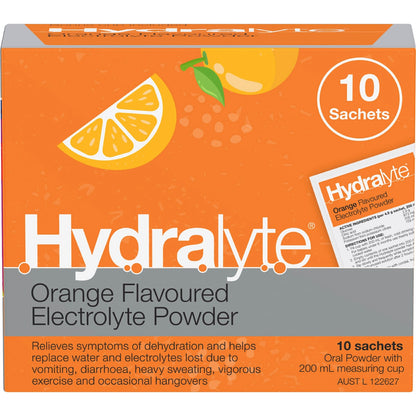 Hydralyte Powder Sachets Orange 10 Pack