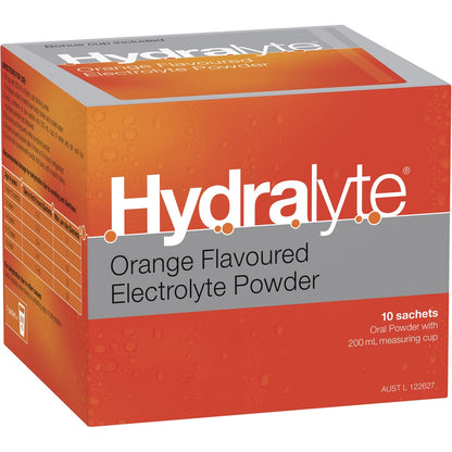 Hydralyte Powder Sachets Orange 10 Sachets