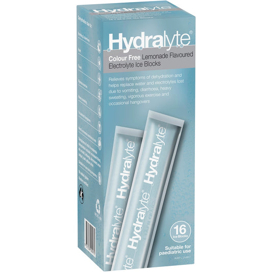Hydralyte Electrolyte Ice Block Lemonade 16 pack
