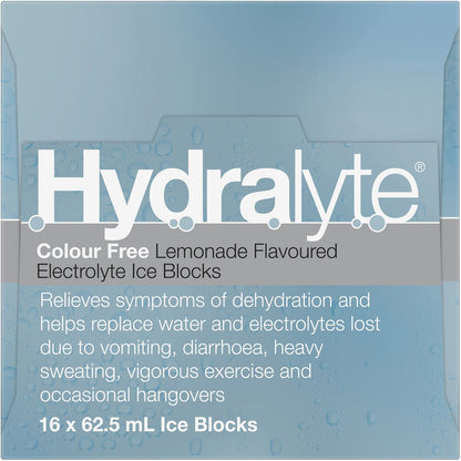 Hydralyte Electrolyte Ice Block Lemonade 16 pack