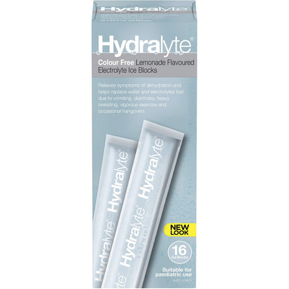 Hydralyte Electrolyte Ice Block Lemonade 16 pack