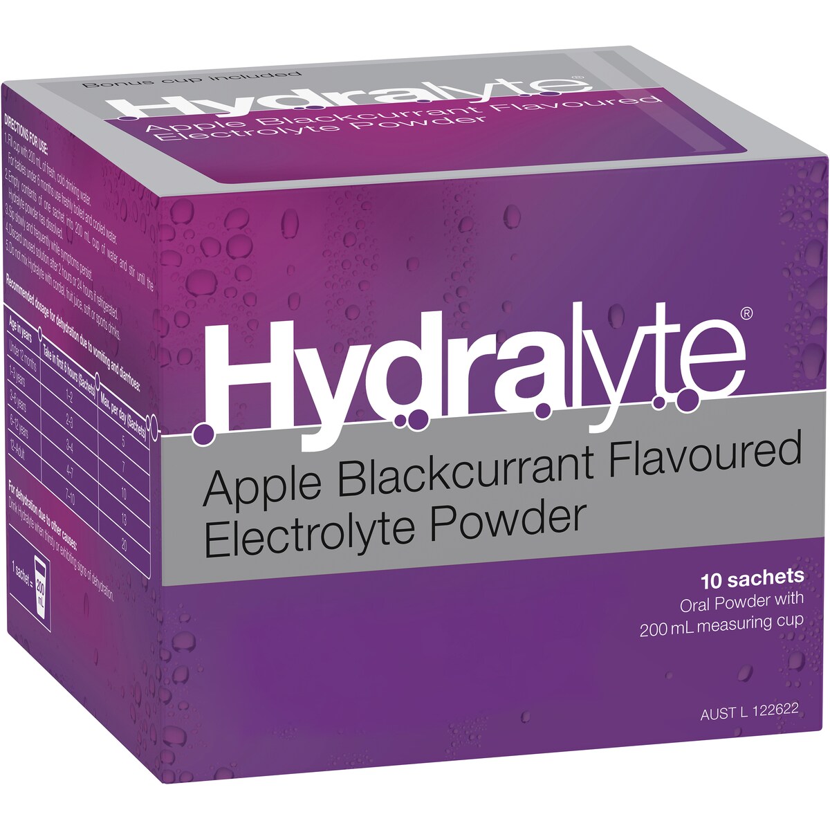 Hydralyte Electrolyte Powder Sachets Apple Blackcurrant 10 pack