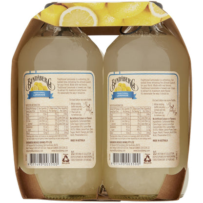 Bundaberg Traditional Lemonade 4x375ml 375ml X 4 Pack