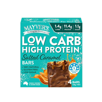 Mayver's Low Carb High Protein Salted Caramel Bars 4 Pack - 128g