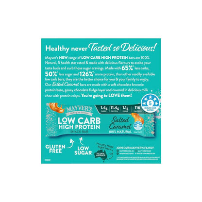 Mayver's Low Carb High Protein Salted Caramel Bars 4 Pack - 128g
