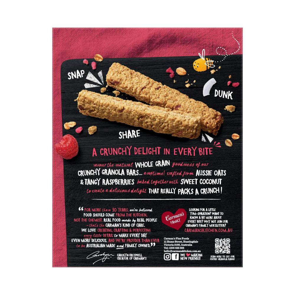 Carman's Crunchy Granola Bar Raspberry & Coconut 5 Pack - 150g