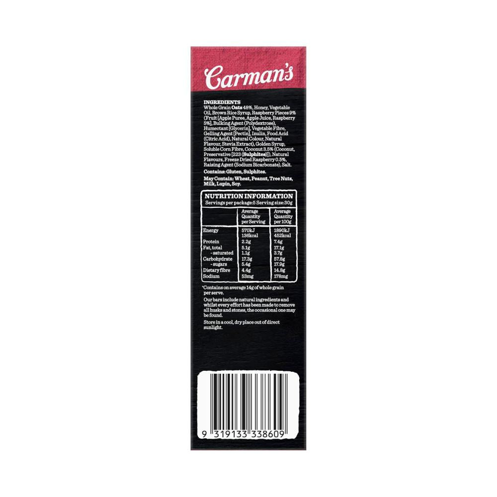 Carman's Crunchy Granola Bar Raspberry & Coconut 5 Pack - 150g