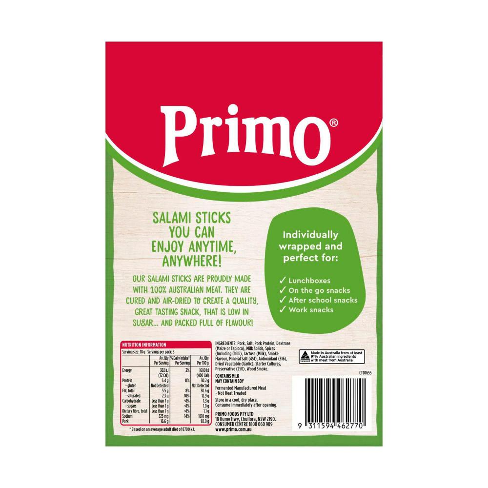 Primo Air-dried Salami Mild Pepperoni Sticks - 90g