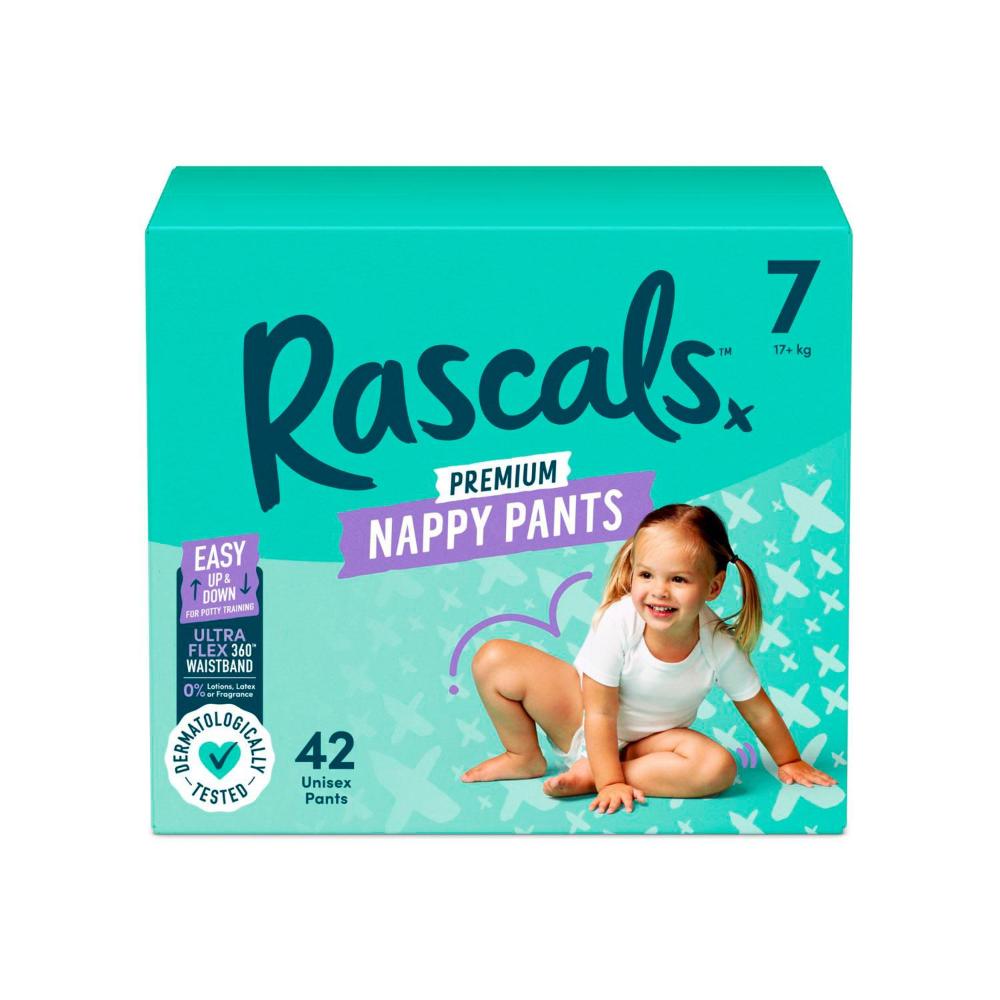 Rascals Premium Nappy Pants Size 7 (17kg+) - 42 Pack