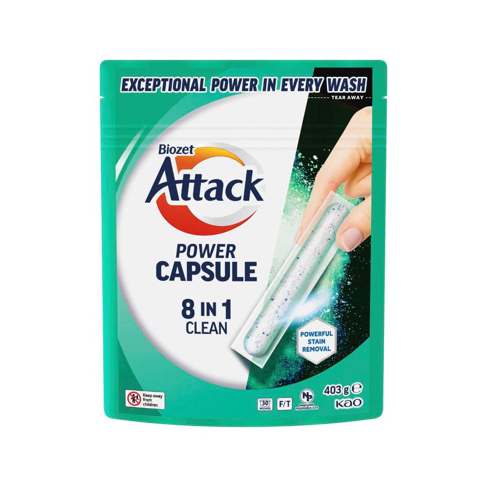 Biozet Attack Power Laundry Capsules 8 In 1 ean - 30 pack