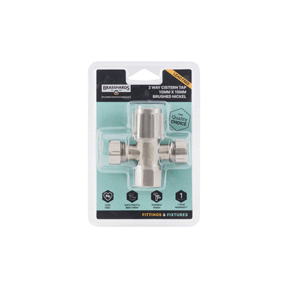 Brasshards 2 Way Cistern Tap - 15mm x 15mm - Brushed Nickel