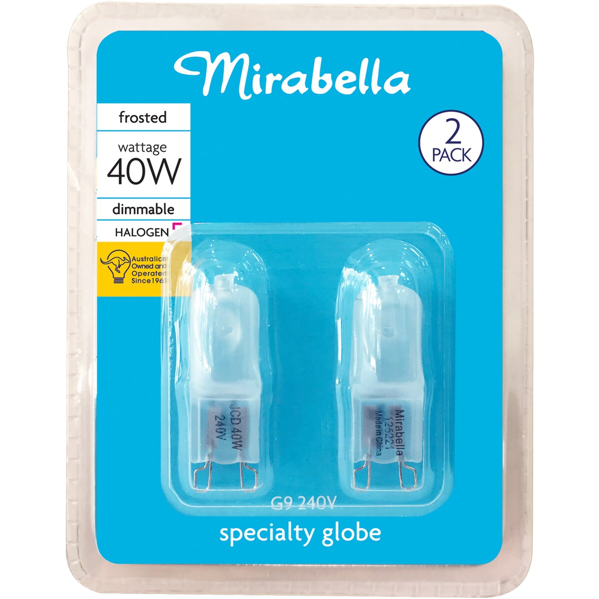 Mirabella 40W Dimmable Halogen Specialty Globe 2 pack