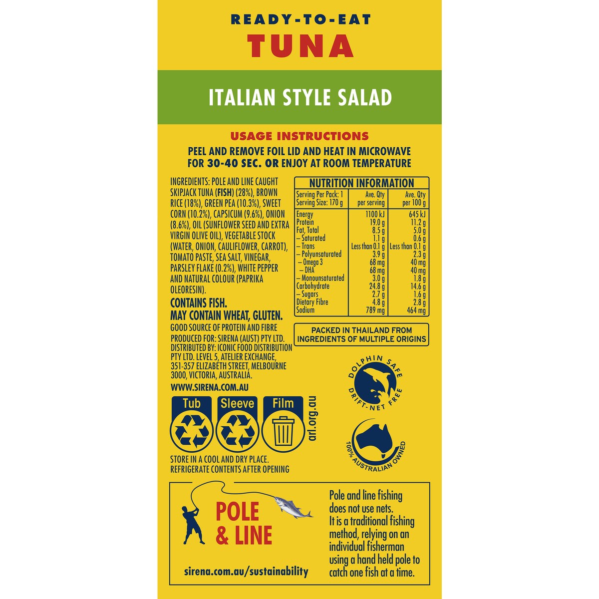 Sirena Italian Style Salad With Tuna 170g