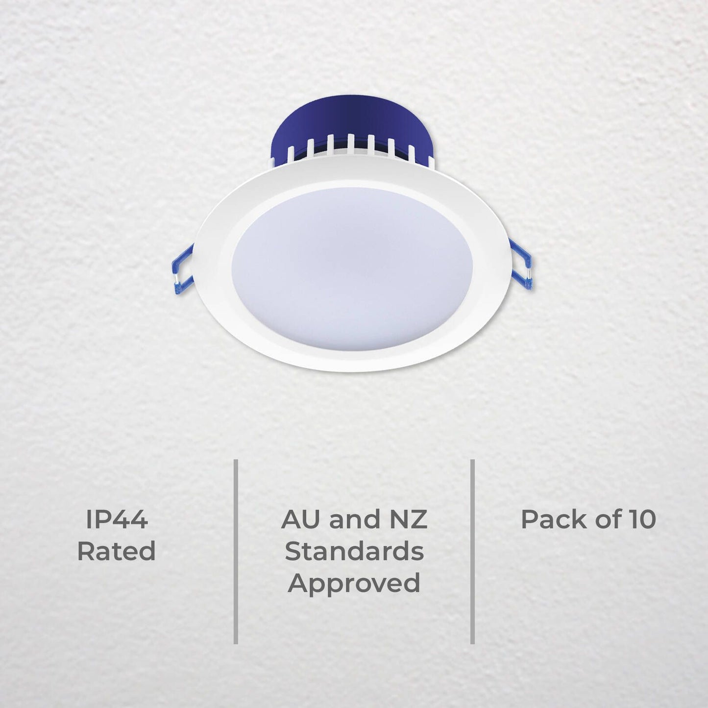 Deta Tri-Colour Dimmable LED Downlight - 9W - 110mm x 60mm - 10 Pack