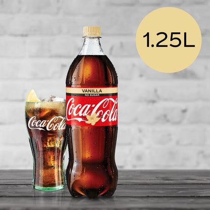 Coca-cola Vanilla Zero Sugar Soft Drink Bottle 1.25l