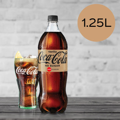 Coca-cola Vanilla Zero Sugar Soft Drink Bottle 1.25l