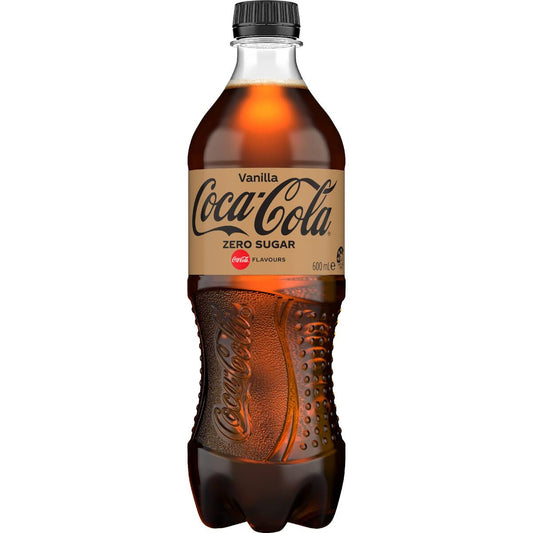 Coca-cola Zero Sugar Vanilla Soft Drink Bottle 600ml