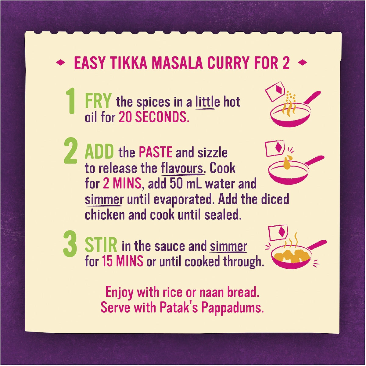 Pataks Tikka Masala Curry Kit 313g