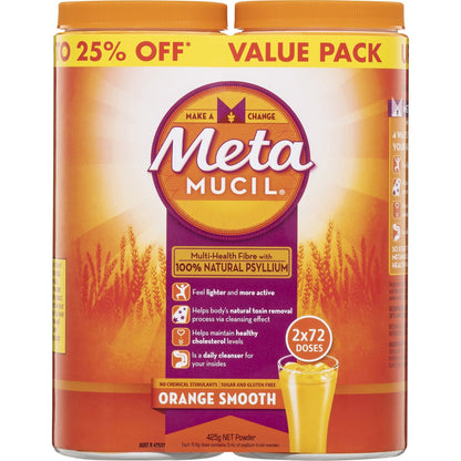Metamucil Orange Smooth 425g x 2 Pack