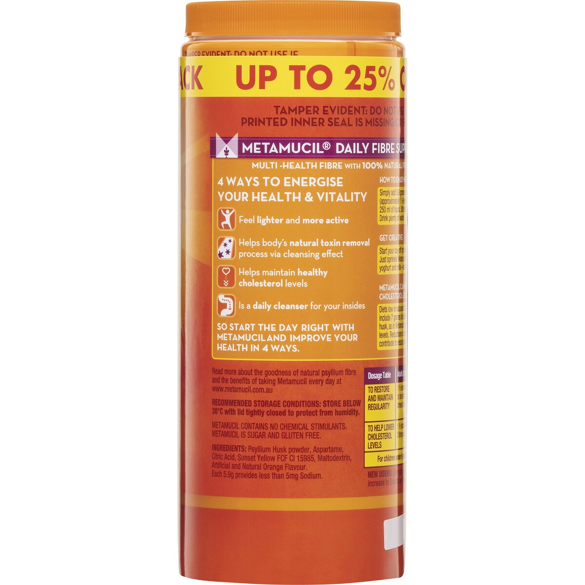 Metamucil Orange Smooth 425g x 2 Pack