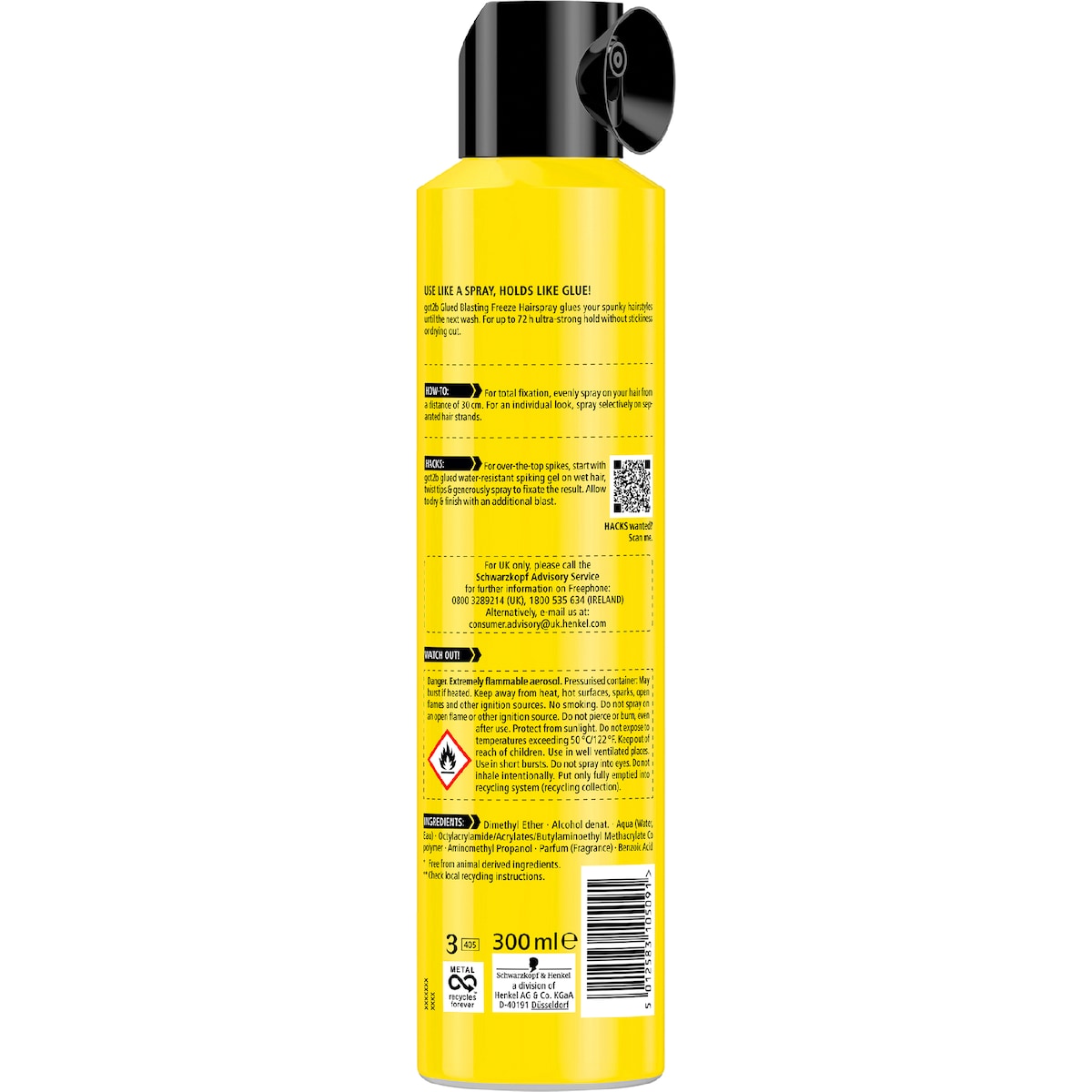Got2b Hair Spray Glued Blasting Freeze Hairspray 300ml