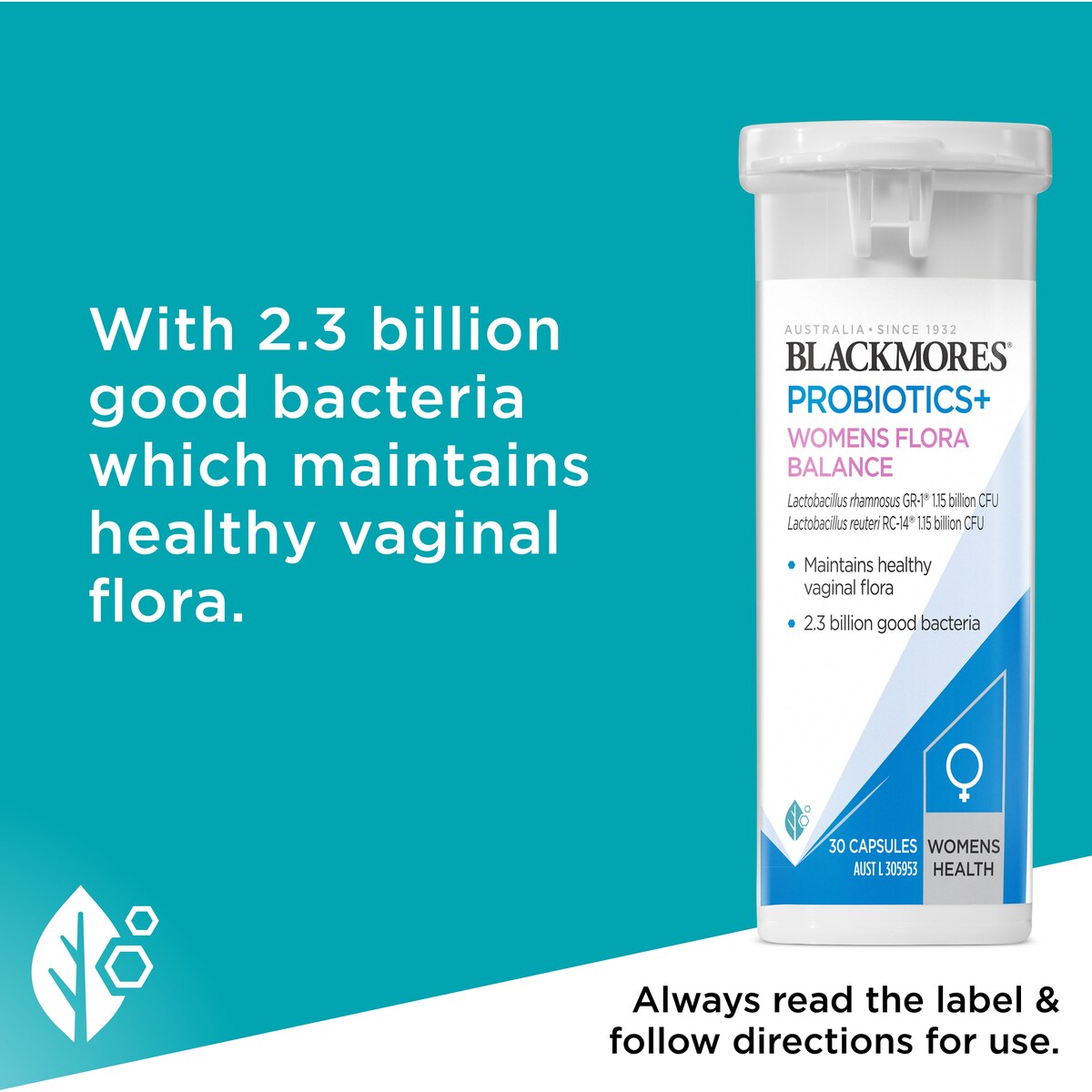 Blackmores Probiotics+ Women's Flora Balance Vitamin Capsules 30 pack